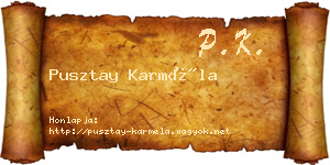 Pusztay Karméla névjegykártya